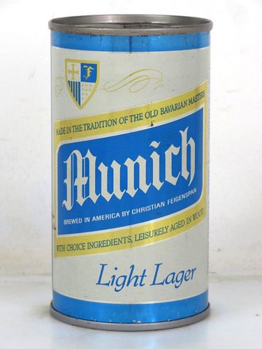 1968 Munich Light Lager Beer (C-35) 12oz 101-03b Flat Top Can Newark New Jersey