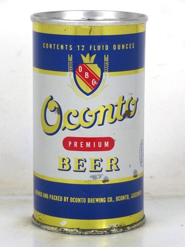1964 Oconto Premium Beer 12oz T98-35z Zip Top Can Oconto Wisconsin