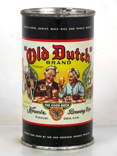 1953 Old Dutch Beer 12oz 106-04.1a Flat Top Can Findlay Ohio
