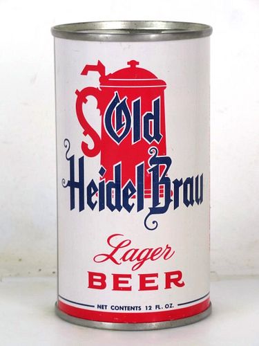 1959 Old Heidel Brau Lager Beer 12oz 107-09.3a Flat Top Can Los Angeles California