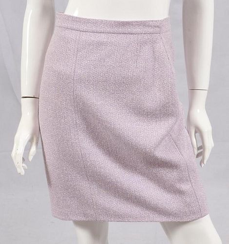 CHANEL BOUTIQUE LILAC WOOL BLEND SKIRT