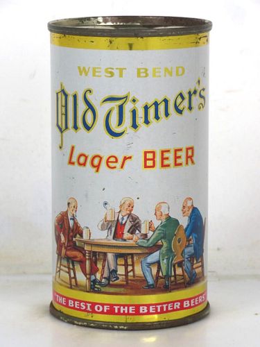 1962 Old Timers Lager Beer 12oz 108-29 Flat Top Can West Bend Wisconsin