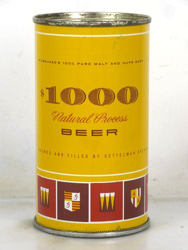 1957 One Thousand Dollar Beer 12oz 109-13v Flat Top Can Milwaukee Wisconsin