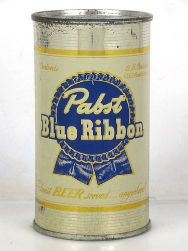 1950 Pabst Blue Ribbon Beer 12oz 111-31.1a Flat Top Can Milwaukee Wisconsin