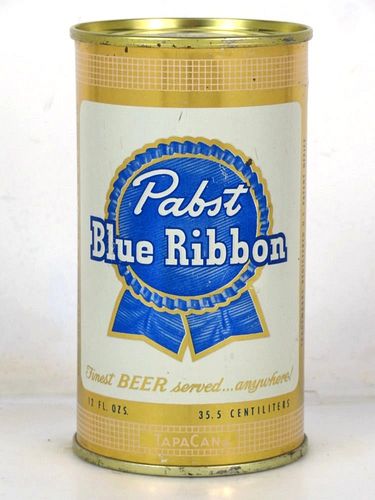 1955 Pabst Blue Ribbon Beer 12oz 110-13.1b Flat Top Can Peoria Heights Illinois