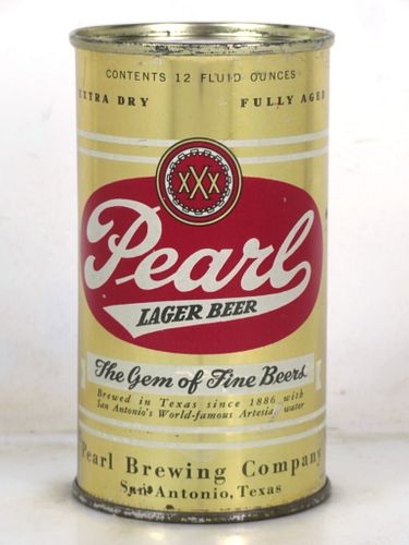 1956 Pearl Lager Beer 12oz 112-39.1 Flat Top Can San Antonio Texas