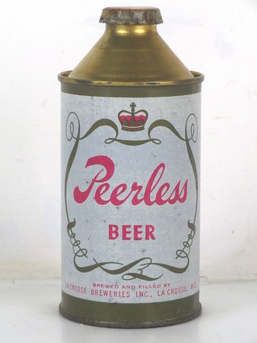 1950 Peerless Beer 12oz 179-02.2 High Profile Cone Top La Crosse Wisconsin