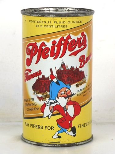 1953 Pfeiffer's Famous Beer 12oz 114-01.2 Flat Top Can Detroit Michigan