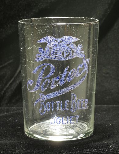 1905 Porter's Bottle Beer (Blue) 3¾ Inch Tall Foil-Over-Paper Sign Joliet Illinois