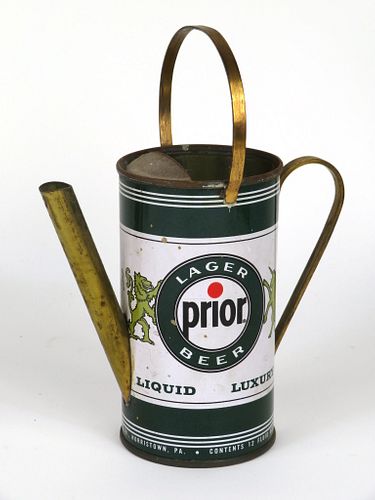 1961 Prior Lager Beer Folk Art Watering Can 12oz 117-06 Norristown Pennsylvania