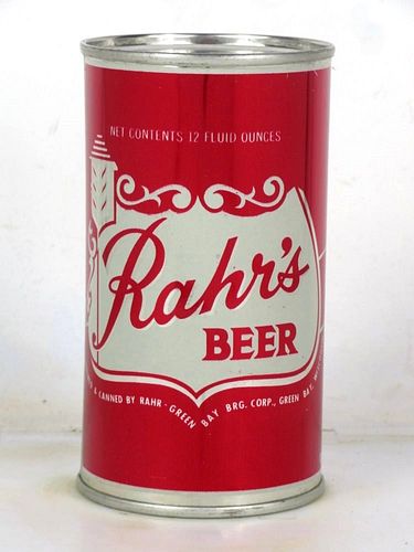 1958 Rahr's Beer (red) 12oz 117-20v2 Flat Top Can Green Bay Wisconsin