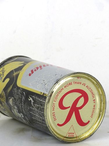 All-Original Rainier Jubilee Beer (Black) 12oz Hand Flat Top Can Spokane Washington