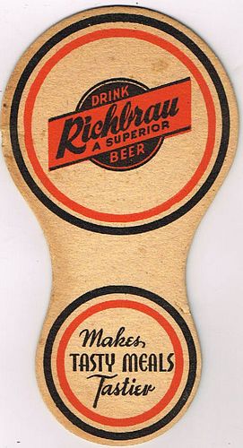 1940 Richbrau Beer Coaster VA-HOME-2 Richmond Virginia