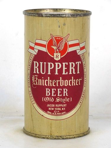 1940 Ruppert Knickerbocker Beer 12oz 126-02.1a Flat Top Can New York New York