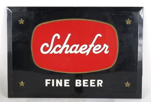 1955 Schaefer Fine Beer (large) Plastic Easelback Sign Brooklyn New York