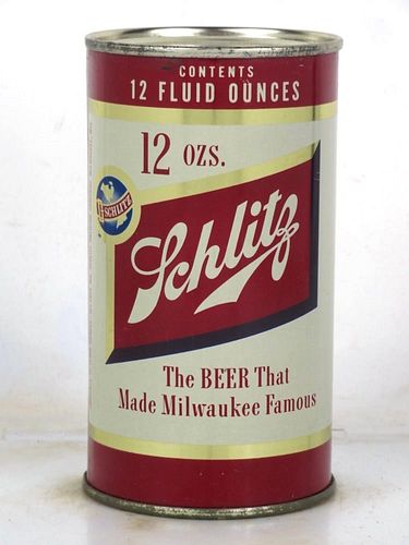 1954 Schlitz Beer 12oz 129-06v.2b Unpictured Flat Top Can Brooklyn New York