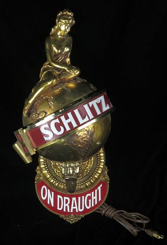 1972 Schlitz Draught Lighted Wall Sconce Milwaukee Wisconsin