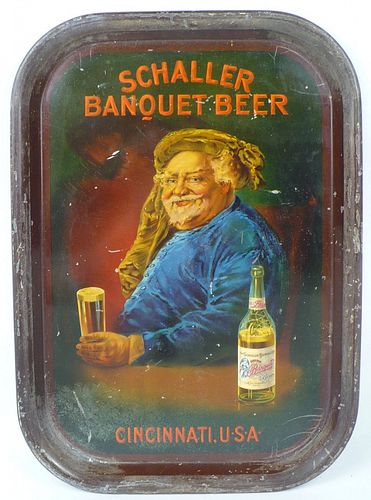 1910 Schaller Banquet Beer 12¼ x17¼ inch rectangular Cincinnati Ohio