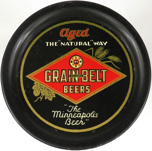 1933 Grain Belt Beers "Aged" Tip Tray Minneapolis Minnesota