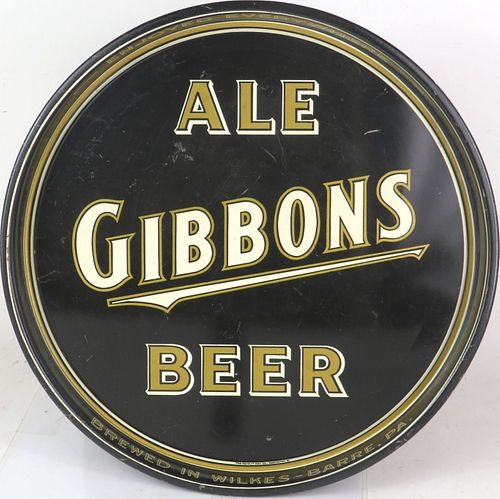 1939 Gibbons Ale/Beer 14 inch tray Wilkes-Barre Pennsylvania