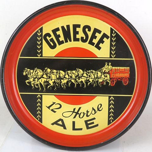 1938 Genesee 12 Horse Ale 13 inch tray Rochester New York