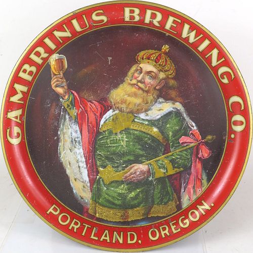 1904 Gambrinus Brewing Co. 13 inch tray Portland Oregon