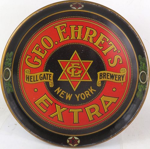 1915 Ehret's Extra Beer 12 inch tray New York New York