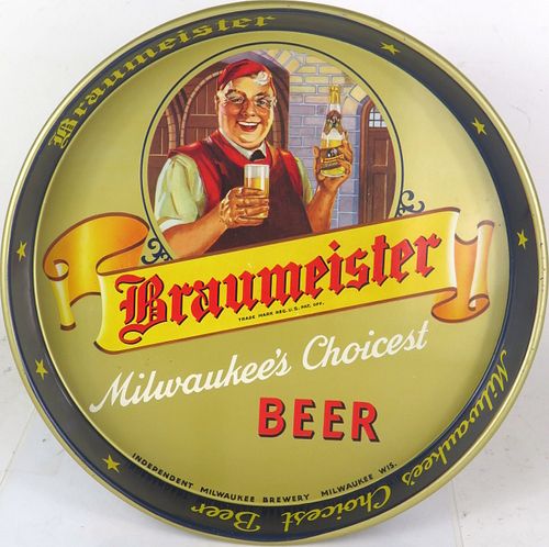 1947 Braumeister Beer 12 inch tray Milwaukee Wisconsin