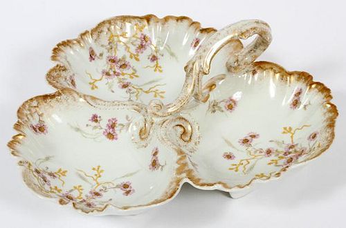 FRENCH PORCELAIN SHELL FORM DISH CIRCA 1890