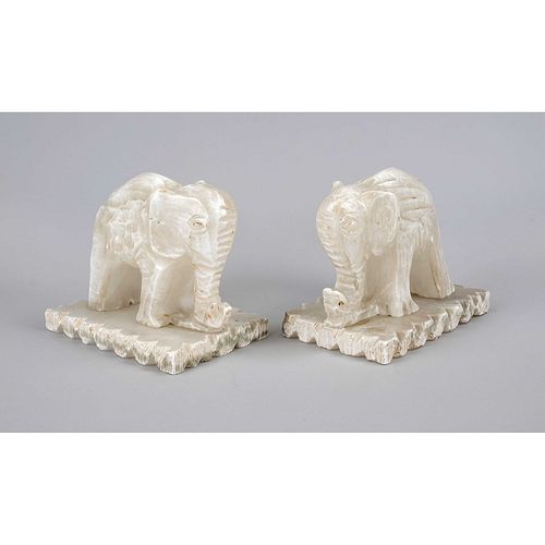 Pair of bookends as elephants, 2