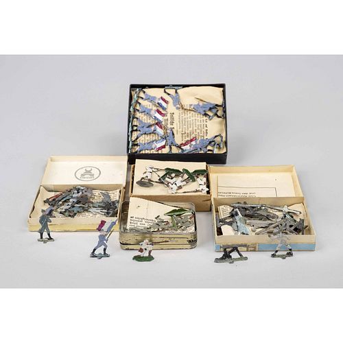 Cigar box with pewter figures, 2
