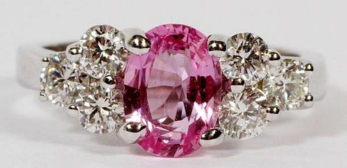 1.5CT PINK SAPPHIRE AND DIAMOND RING