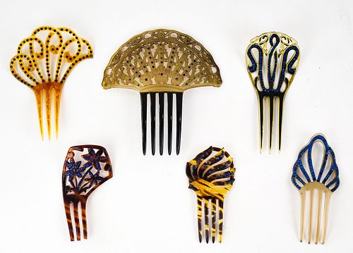 VICTORIAN HAIR COMB COLLECTION (6)