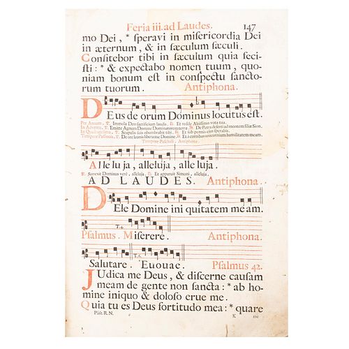 Oficio Divino. Manuscrito en latín (ca. S. XVIII).  Contiene: Hymni Proprii Sanctorum Trium Ordinum Fratrum Minorum...