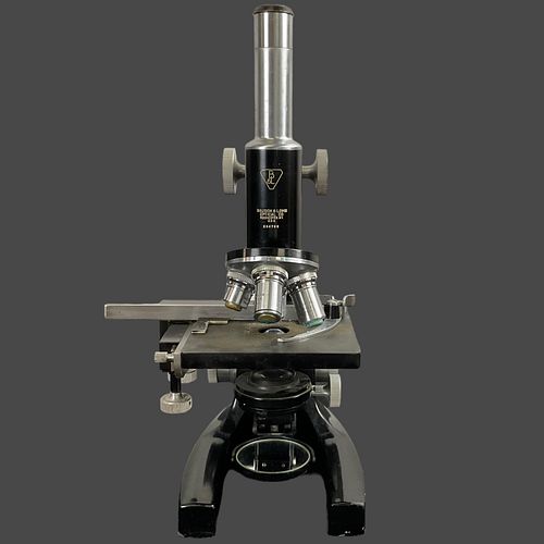 1940's Bausch & Lomb Laboratory Microscope with Wooden Case 