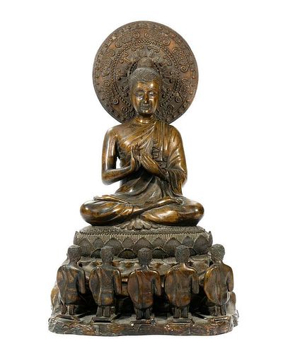 Bronze Buddha with Halo.