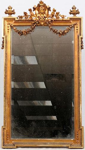 BAROQUE STYLE GILT WOOD AND GESSO MIRROR