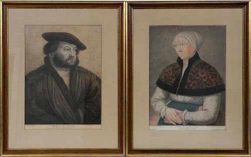 AFTER HOLBEIN ENGRAVINGS BY F. BARTOLOZZI PAIR