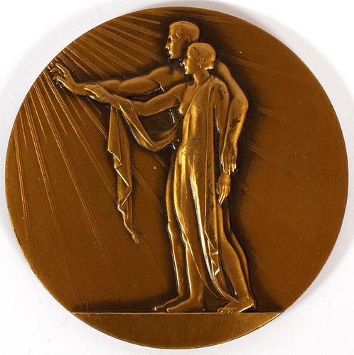 M. DELANNOY' SIGNED FRENCH OYMPIC BRONZE MEDAL
