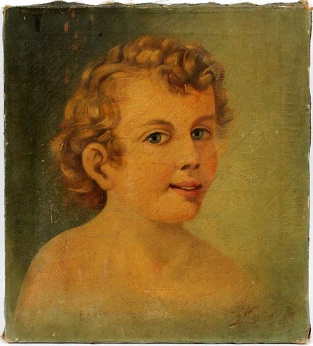 PORTRAIT OF BOY ON CANVAS