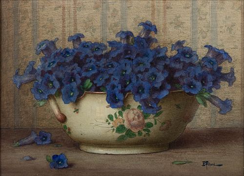 ERNEST FILLIARD (FRENCH, 1868-1933) STILL-LIFE WITH GENTIANS