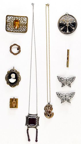VICTORIAN COSTUME JEWELRY COLLECTION (10)