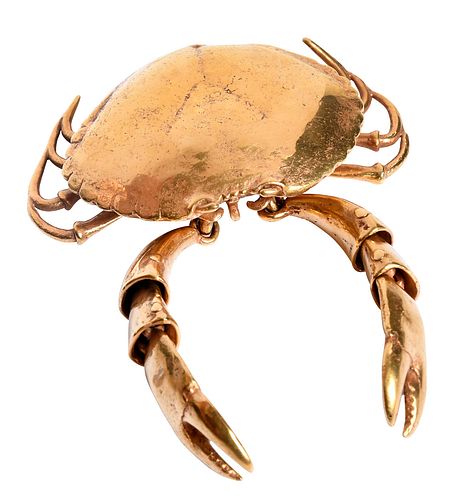 Diquis Style Gold Alloy Crab with Articulated Claws 