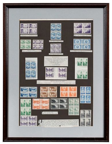 Framed Set of "Farley's Follies" Stamps 