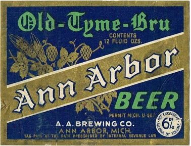 1933 Ann Arbor Beer 12oz Label CS35-21 Ann Arbor