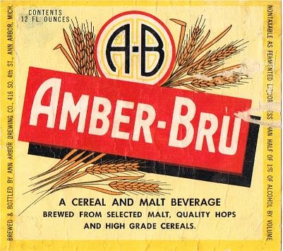 1937 Amber-Bru 12oz Label CS36-13 Ann Arbor