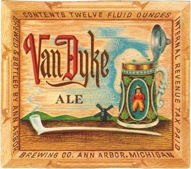 1946 Van Dyke Ale 12oz Label CS36-10 Ann Arbor