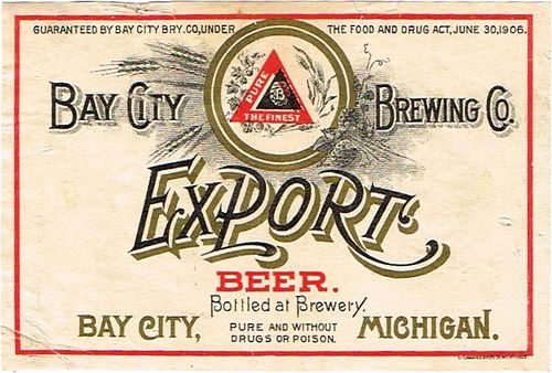 1906 Export Beer No Ref. Label CS37-16 Bay City