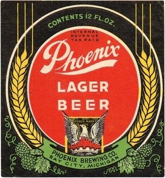 1941 Phoenix Lager Beer 12oz Label CS39-07 Bay City