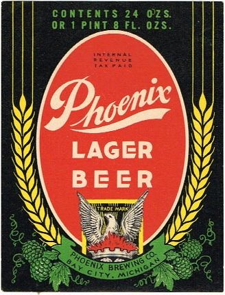 1941 Phoenix Lager Beer 24oz Label CS39-06 Bay City